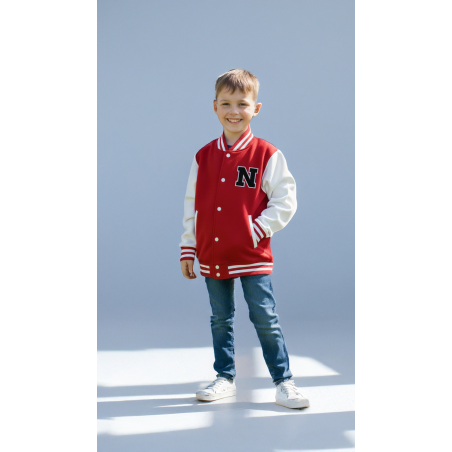 Veste Enfant Teddy - Rouge & Blanche