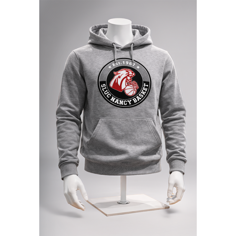 Sweat à Capuche Adulte Blason Bouclette - Gris