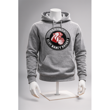 Sweat à Capuche Adulte Blason Bouclette - Gris