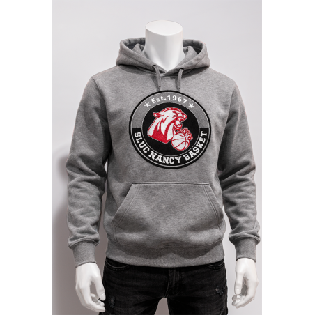 Sweat à Capuche Adulte Blason Bouclette - Gris