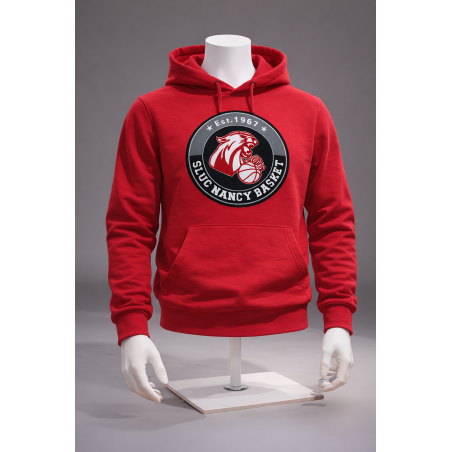 Sweat à Capuche Adulte Blason Bouclette - Rouge